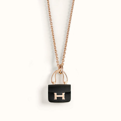 [Limara]CONSTANCE BLACK PEDANT ROSE GOLD NECKLACE