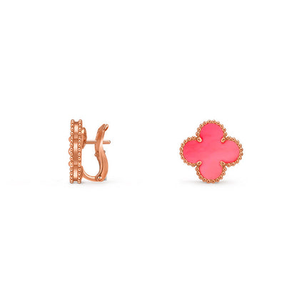 [Limara]15MM CLOVER FLOWER STUD EARRINGS ROSE GOLD COLLECTION