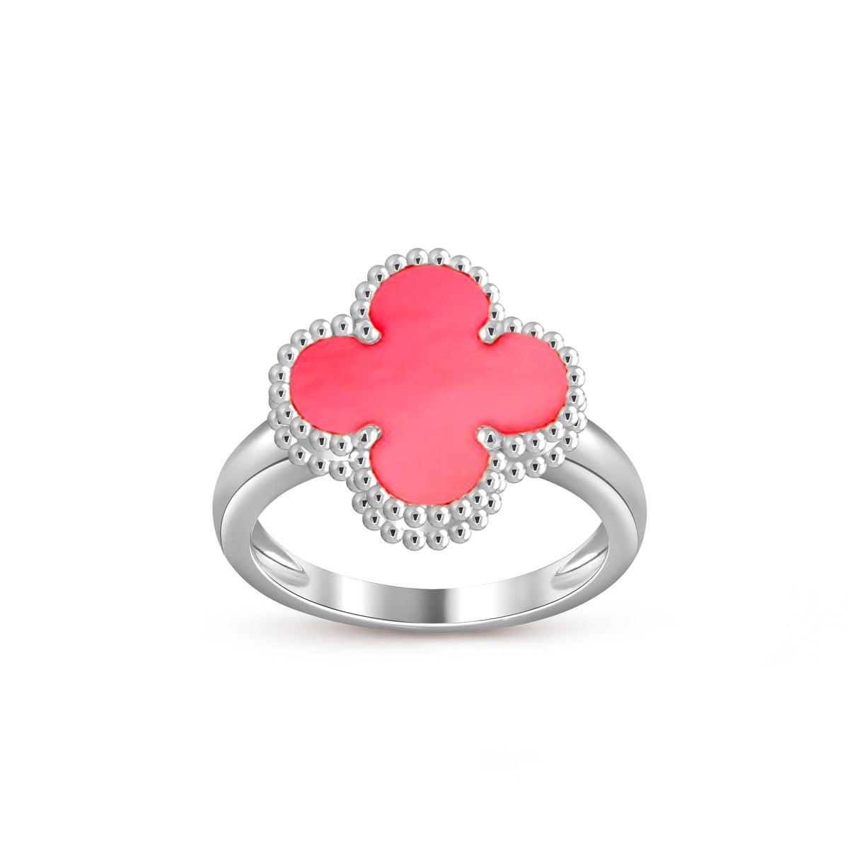 [Limara]LUCKY CLOVER VINTAGE WHITE GOLD RING COLLECTION