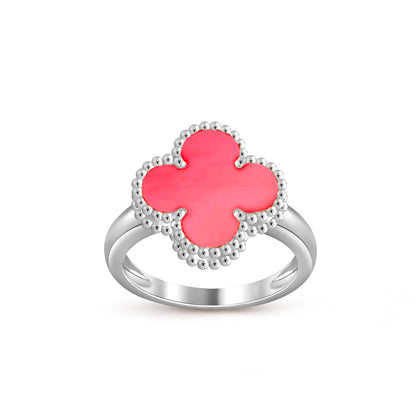 [Limara]LUCKY CLOVER VINTAGE WHITE GOLD RING COLLECTION