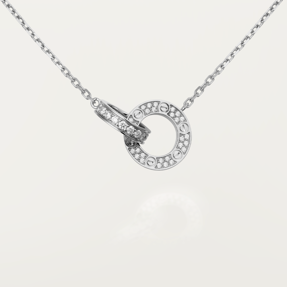 [Limara] LOVE  FULL DIAMOND PENDANT NECKLACE