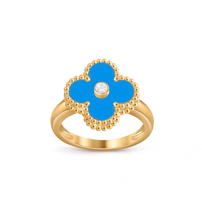 [Limara]LUCKY CLOVER DIAMOND-ACCENT GOLD RING COLLECTION