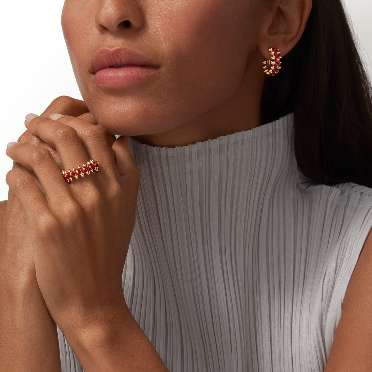 [Limara] CLASH 7.9MM AGATE CHALCEDONY EARRINGS