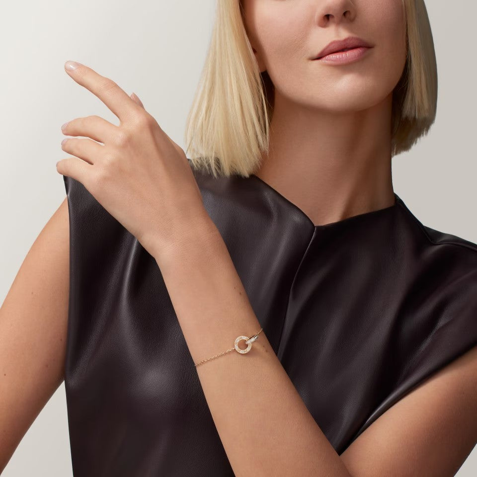 [Limara] LOVE DOUBLE RING FULL DIAMOND BRACELET