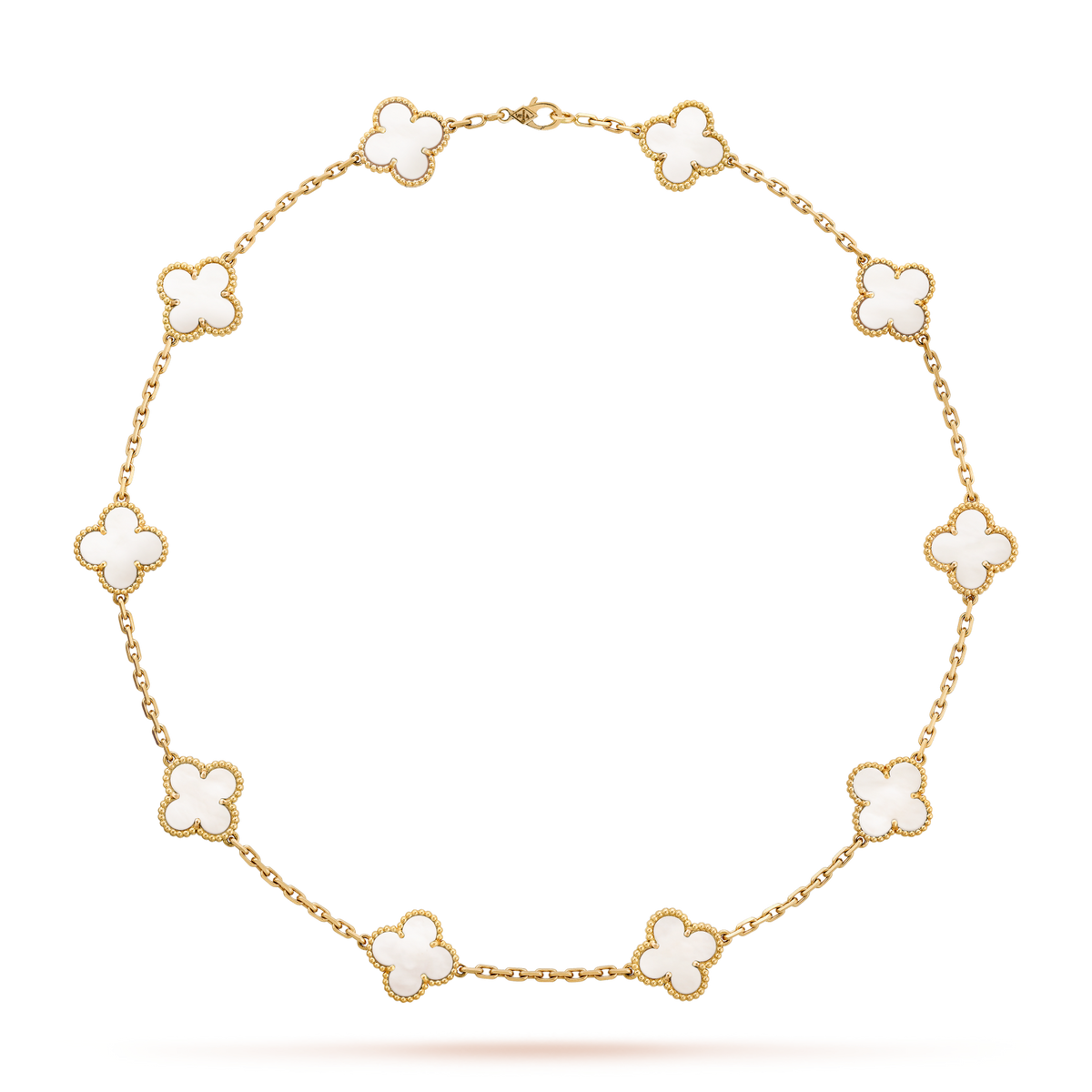 [Limara] CLOVER 10 MOTIFS WHITE MOTHER OF PEARL NECKLACE