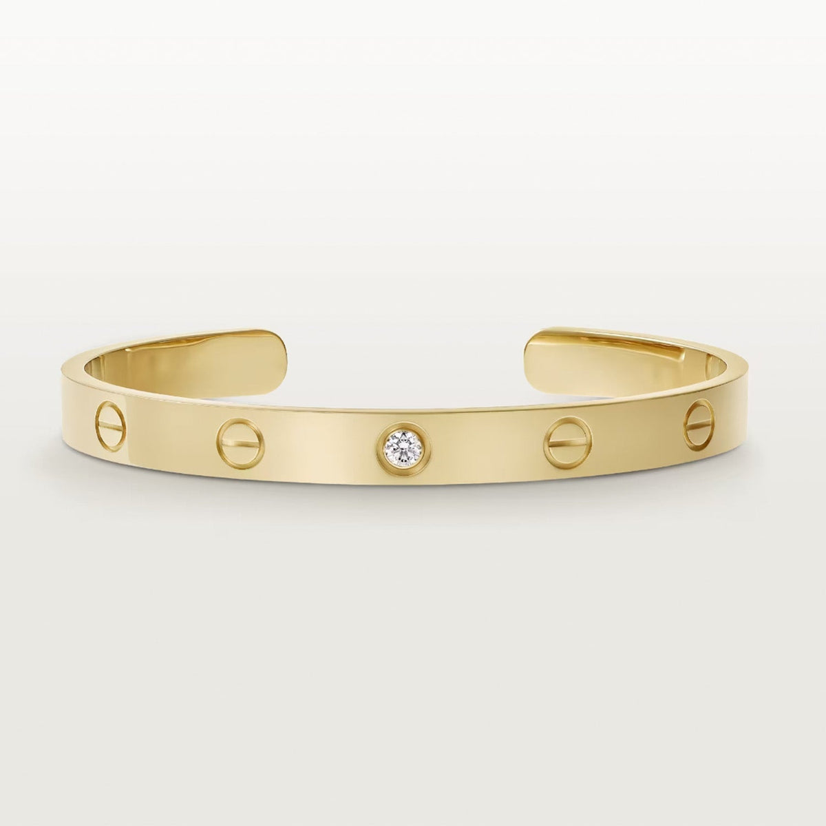 [Limara] LOVE BRACELET 6.1MM 1 DIAMOND OPEN CUFF