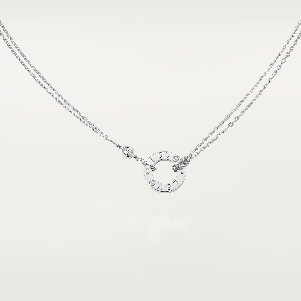 [Limara] LOVE NECKLACE 16MM 2 DIAMONDS