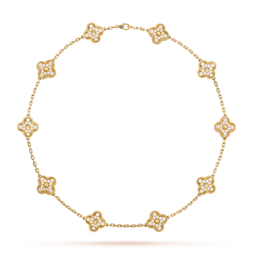 [Limara]CLOVER 10 MOTIFS DIAMOND NECKLACE