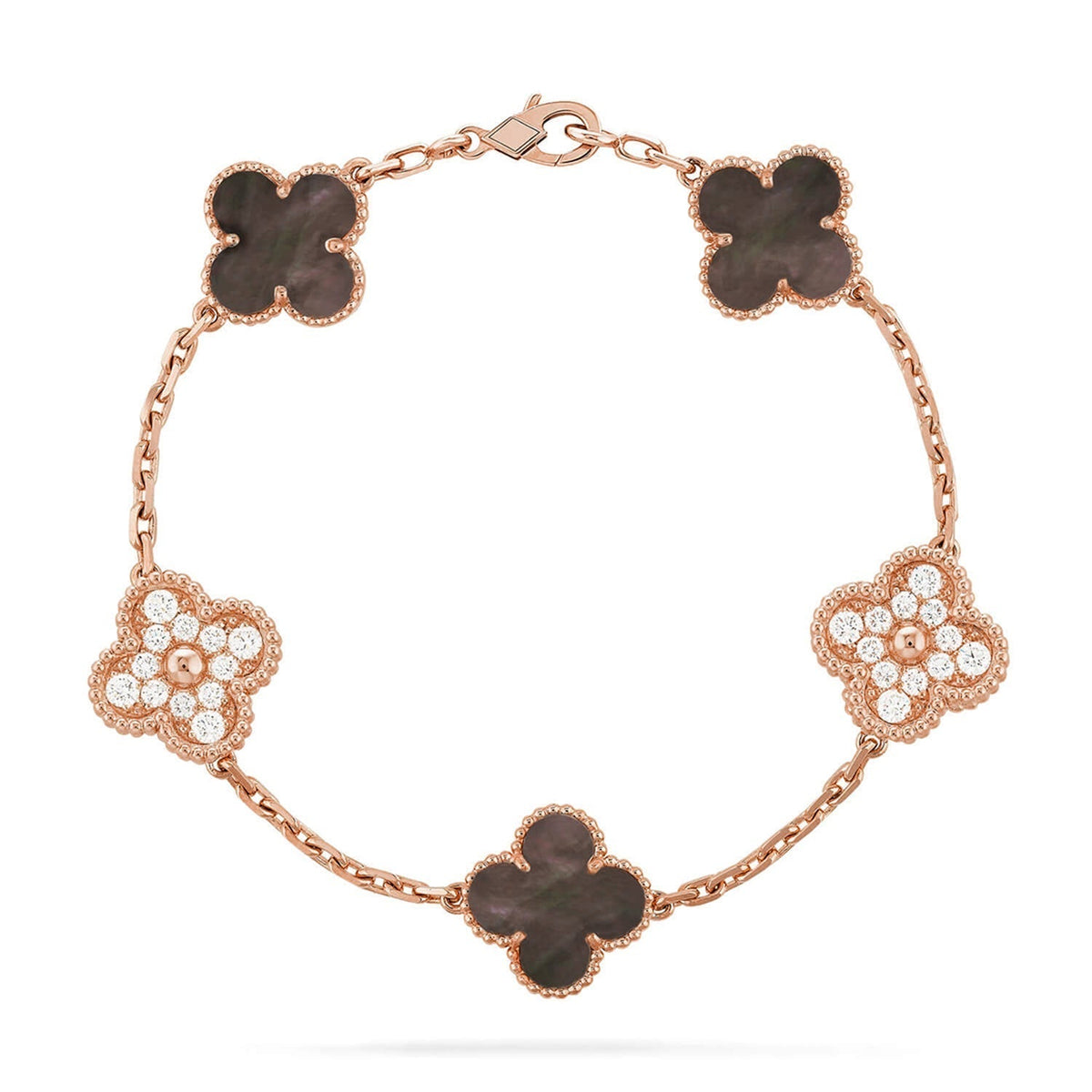 [Limara]  CLOVER 5 MOTIF GRAY MOP BRACELET COLLECTION