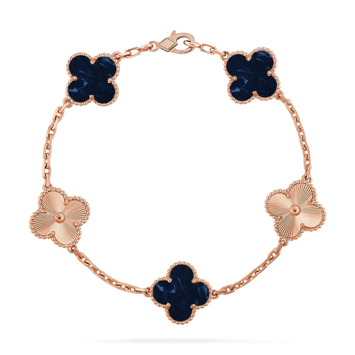 [Limara]LUCKY CLOVER 5-MOTIF BRACELET - PIETERSITE COLLECTION
