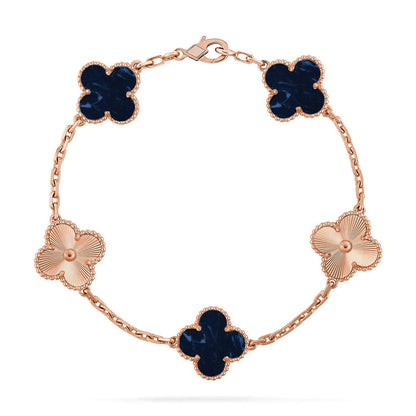 [Limara]LUCKY CLOVER 5-MOTIF BRACELET - PIETERSITE COLLECTION