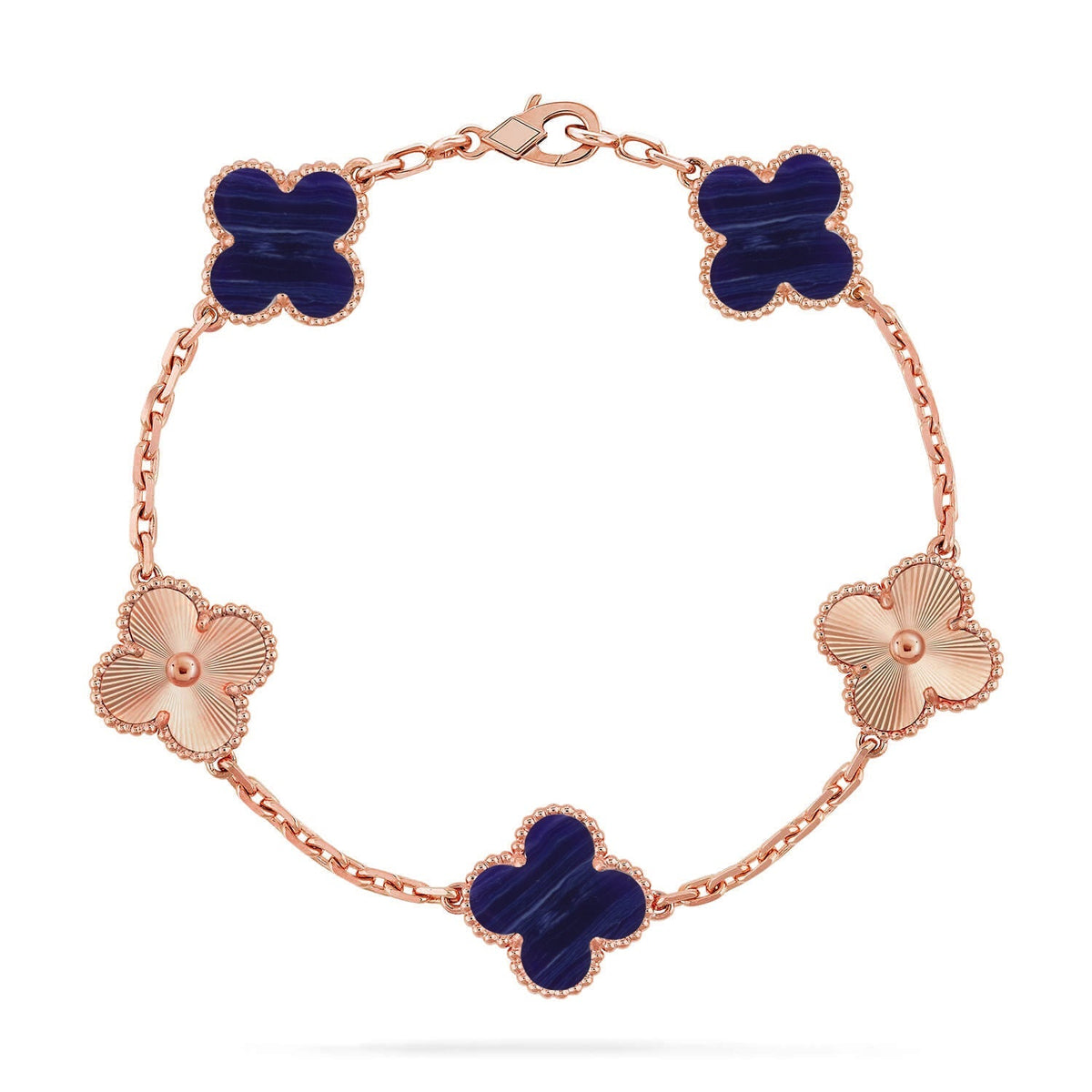 [Limara]LUCKY CLOVER 5-MOTIF BRACELET - CHAROITE COLLECTION