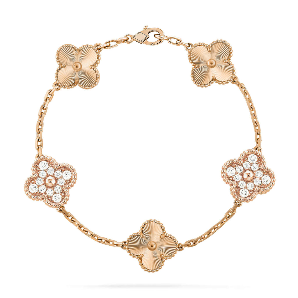 [Limara]LUCKY CLOVER 5-MOTIF BRACELET - LASER COLLECTION