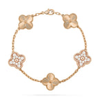 [Limara]LUCKY CLOVER 5-MOTIF BRACELET - LASER COLLECTION