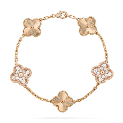 [Limara]LUCKY CLOVER 5-MOTIF BRACELET - LASER COLLECTION