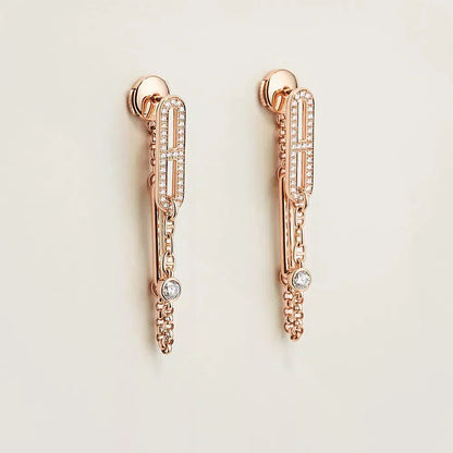 [Limara]CHAINE CHAOS DIAMOND DROP EARRINGS