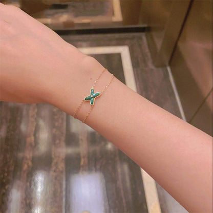 [Limara]JEUX BRACELET MALACHITE ROSE GOLD 1 DIAMOND