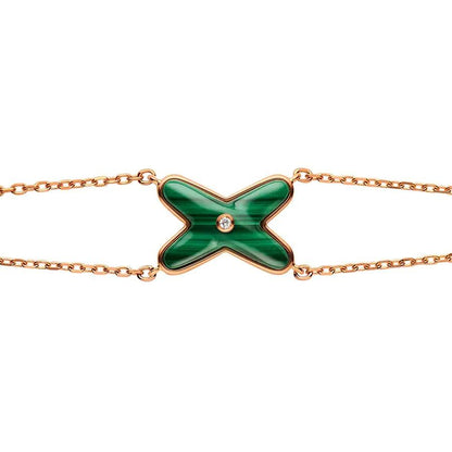 [Limara]JEUX BRACELET MALACHITE ROSE GOLD 1 DIAMOND