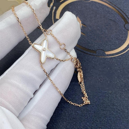 [Limara]JEUX BRACELET WHITE MOP ROSE GOLD 1 DIAMOND