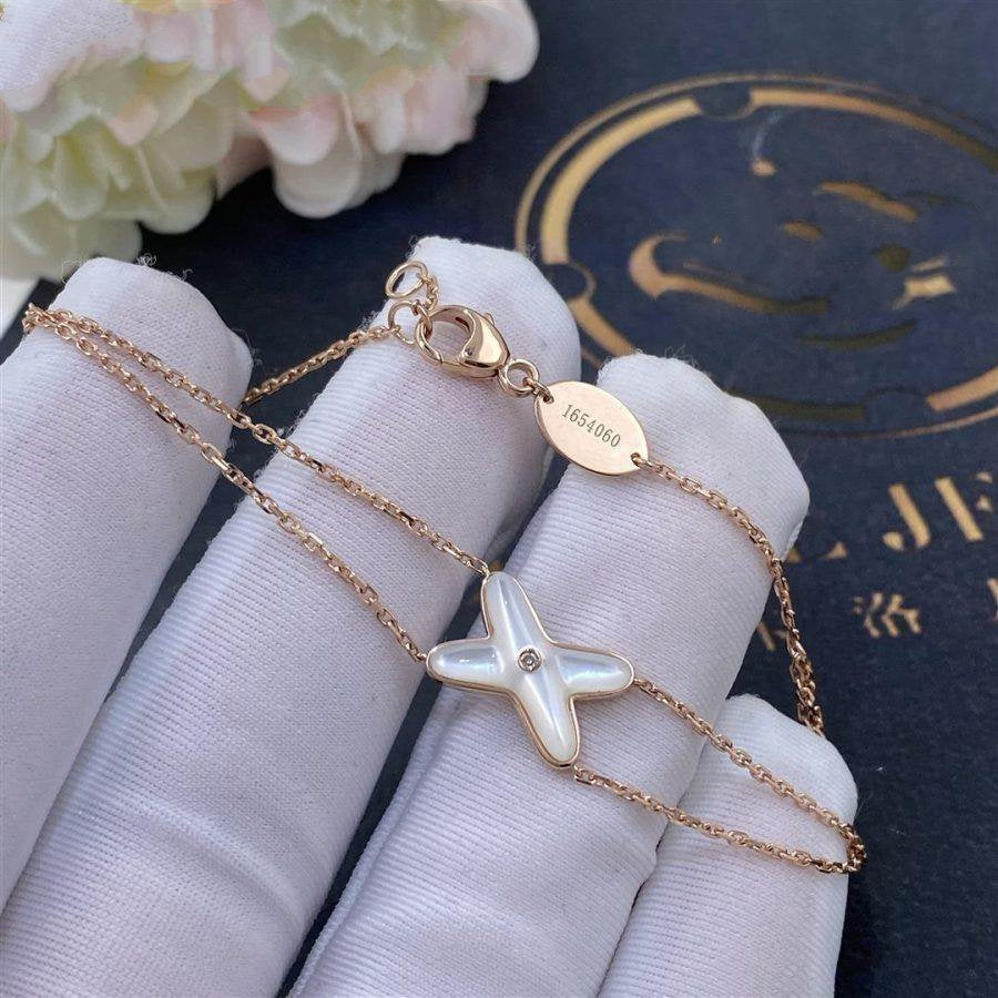 [Limara]JEUX BRACELET WHITE MOP ROSE GOLD 1 DIAMOND