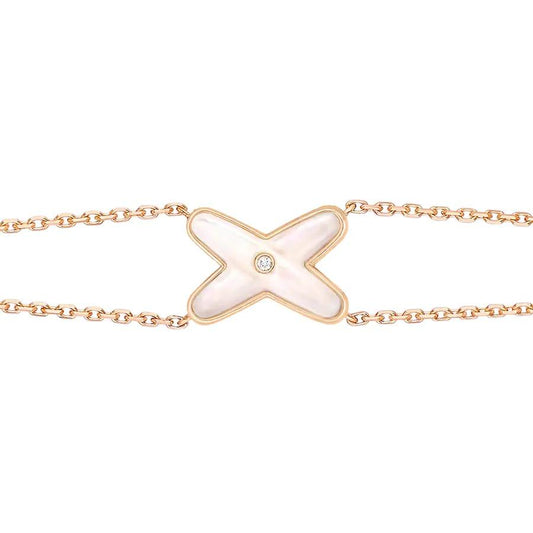[Limara]JEUX BRACELET WHITE MOP ROSE GOLD 1 DIAMOND
