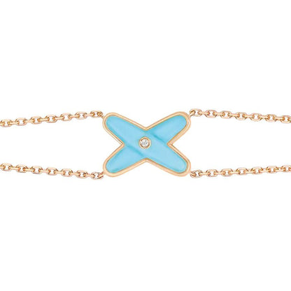 [Limara]JEUX BRACELET TURQUOISE ROSE GOLD 1 DIAMOND