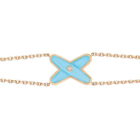 [Limara]JEUX BRACELET TURQUOISE ROSE GOLD 1 DIAMOND