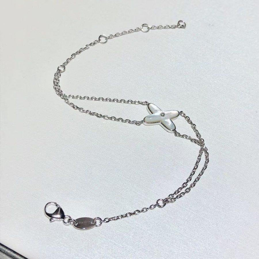 [Limara]JEUX BRACELET WHITE MOP SILVER 1 DIAMOND