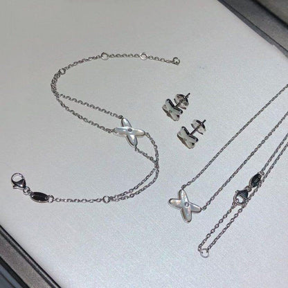 [Limara]JEUX BRACELET WHITE MOP SILVER 1 DIAMOND