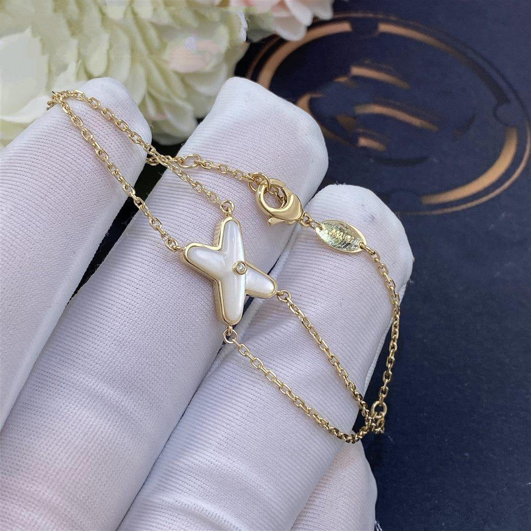 [Limara]JEUX BRACELET WHITE MOP GOLD 1 DIAMOND