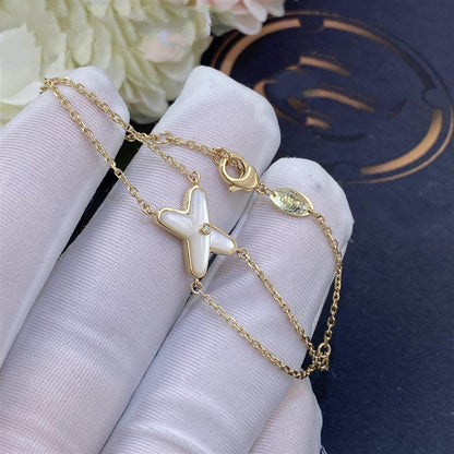 [Limara]JEUX BRACELET WHITE MOP GOLD 1 DIAMOND