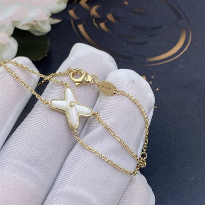 [Limara]JEUX BRACELET WHITE MOP GOLD 1 DIAMOND