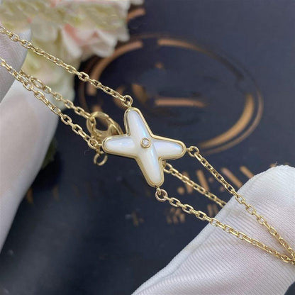 [Limara]JEUX BRACELET WHITE MOP GOLD 1 DIAMOND