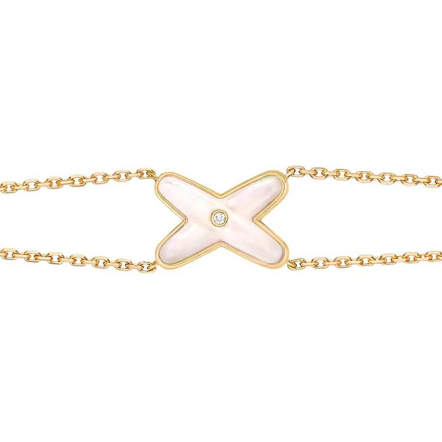 [Limara]JEUX BRACELET WHITE MOP GOLD 1 DIAMOND