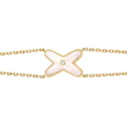 [Limara]JEUX BRACELET WHITE MOP GOLD 1 DIAMOND