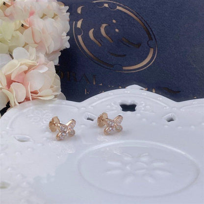 [Limara]JEUX DE ROSE GOLD DIAMOND EARRINGS