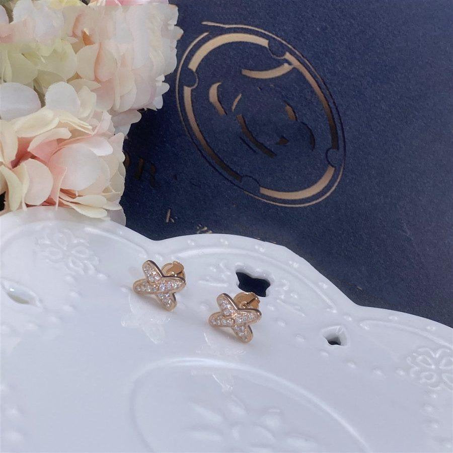 [Limara]JEUX DE ROSE GOLD DIAMOND EARRINGS
