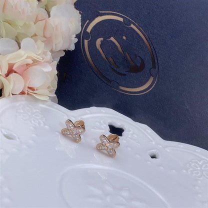 [Limara]JEUX DE ROSE GOLD DIAMOND EARRINGS