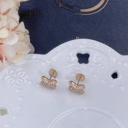 [Limara]JEUX DE ROSE GOLD DIAMOND EARRINGS