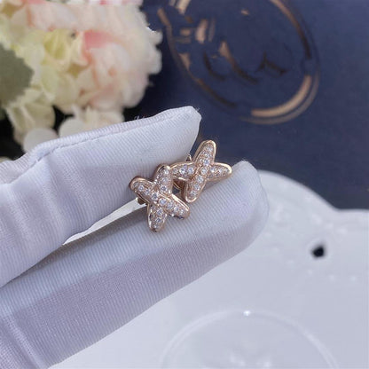 [Limara]JEUX DE ROSE GOLD DIAMOND EARRINGS