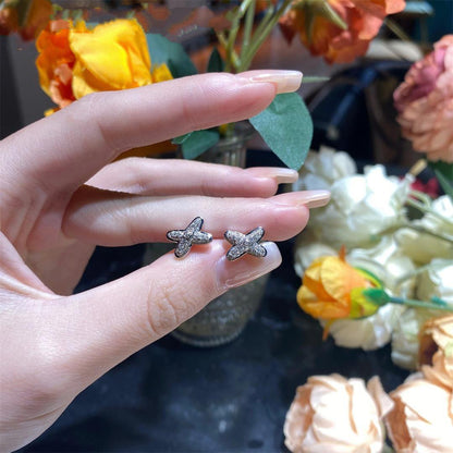 [Limara]JEUX DE SILVER DIAMOND EARRINGS