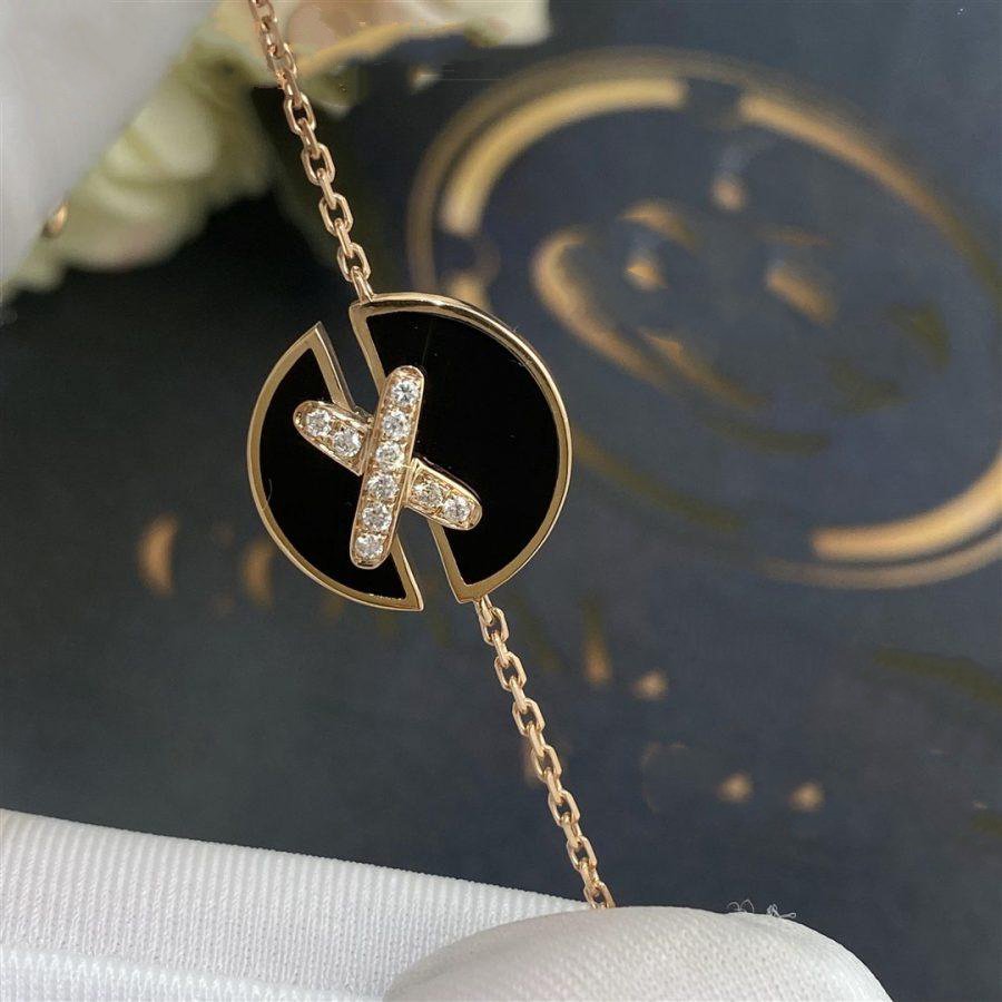 [Limara]JEUX DE BRACELET ONYX ROSE GOLD DIAMOND