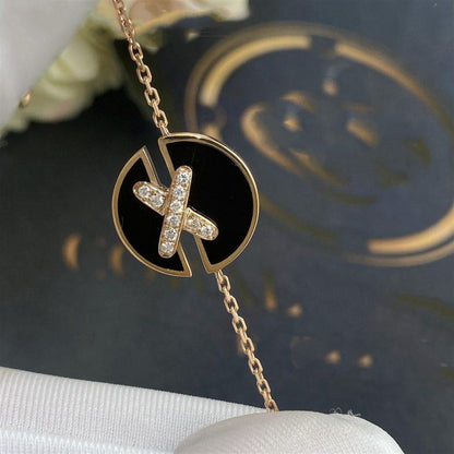 [Limara]JEUX DE BRACELET ONYX ROSE GOLD DIAMOND