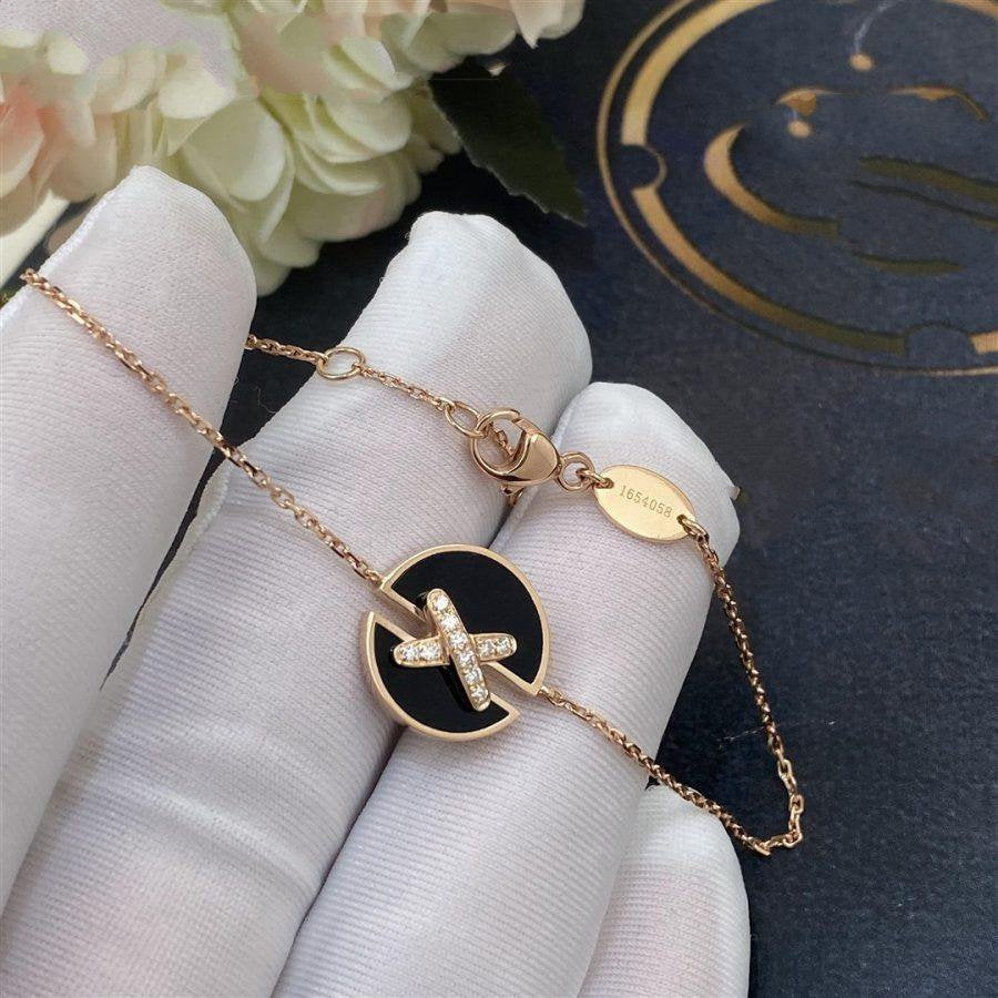 [Limara]JEUX DE BRACELET ONYX ROSE GOLD DIAMOND