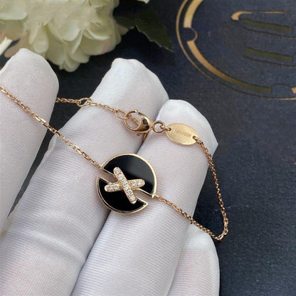 [Limara]JEUX DE BRACELET ONYX ROSE GOLD DIAMOND
