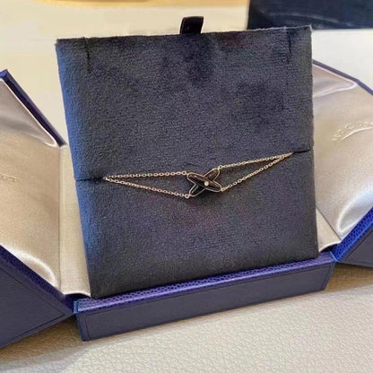 [Limara]JEUX BRACELET ONYX ROSE GOLD 1 DIAMOND