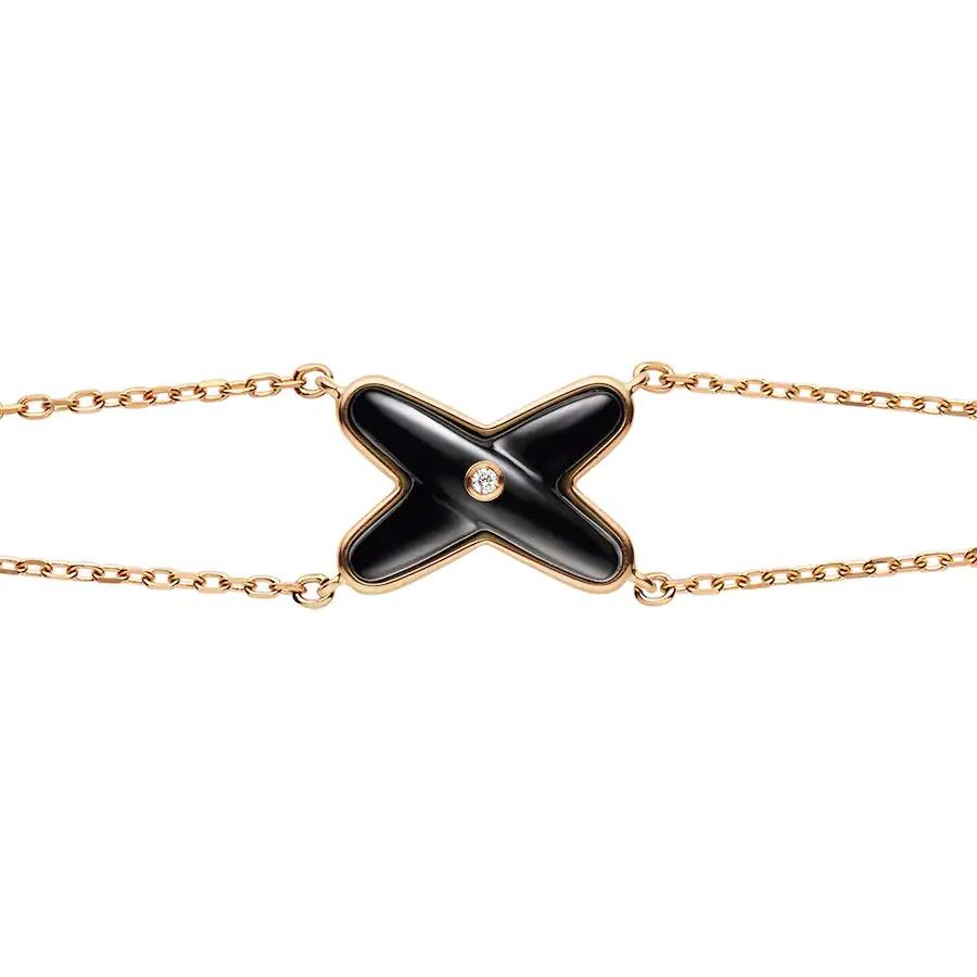 [Limara]JEUX BRACELET ONYX ROSE GOLD 1 DIAMOND