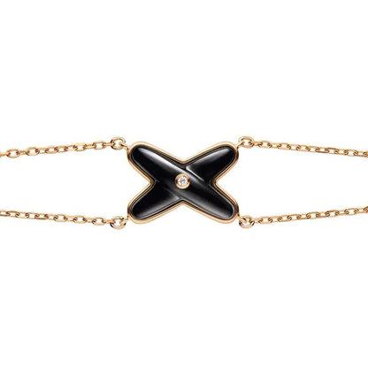 [Limara]JEUX BRACELET ONYX ROSE GOLD 1 DIAMOND
