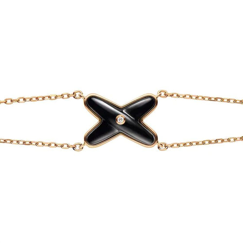 [Limara]JEUX BRACELET ONYX ROSE GOLD 1 DIAMOND