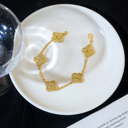 [Limara]LUCKY CLOVER 5-MOTIF BRACELET - BRONZING